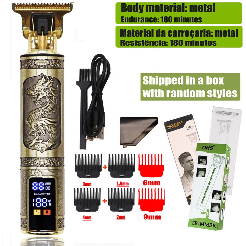 Vintage Hair Clipper USB Charging Hair Cutting Machine Electric Hair Trimmer Portable Shaver Professional Barber Boyfriend Gift