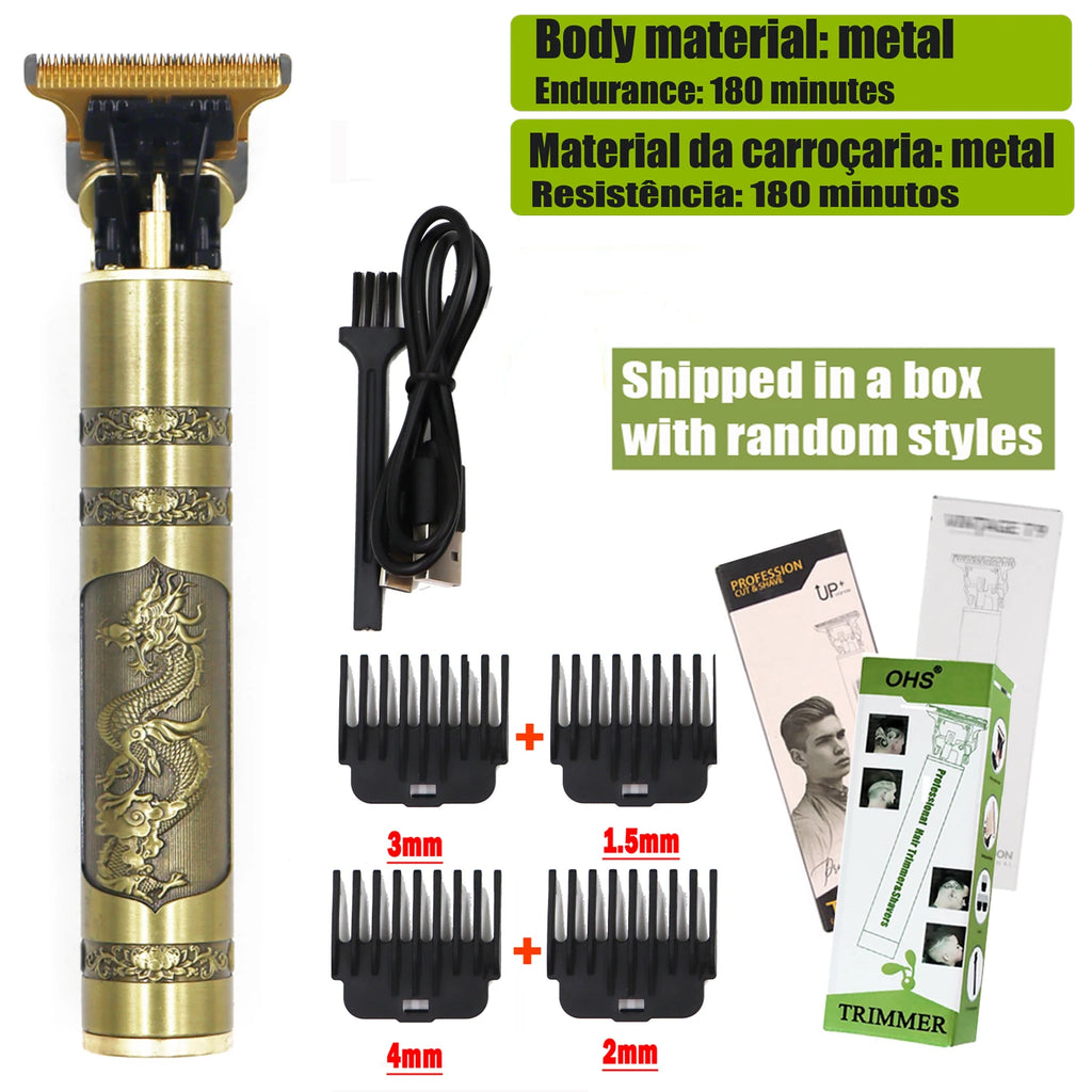 Vintage Hair Clipper USB Charging Hair Cutting Machine Electric Hair Trimmer Portable Shaver Professional Barber Boyfriend Gift