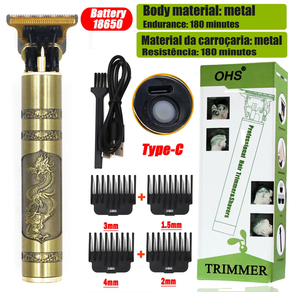 Vintage Hair Clipper USB Charging Hair Cutting Machine Electric Hair Trimmer Portable Shaver Professional Barber Boyfriend Gift