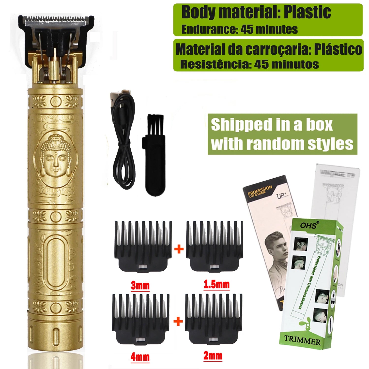 Vintage Hair Clipper USB Charging Hair Cutting Machine Electric Hair Trimmer Portable Shaver Professional Barber Boyfriend Gift
