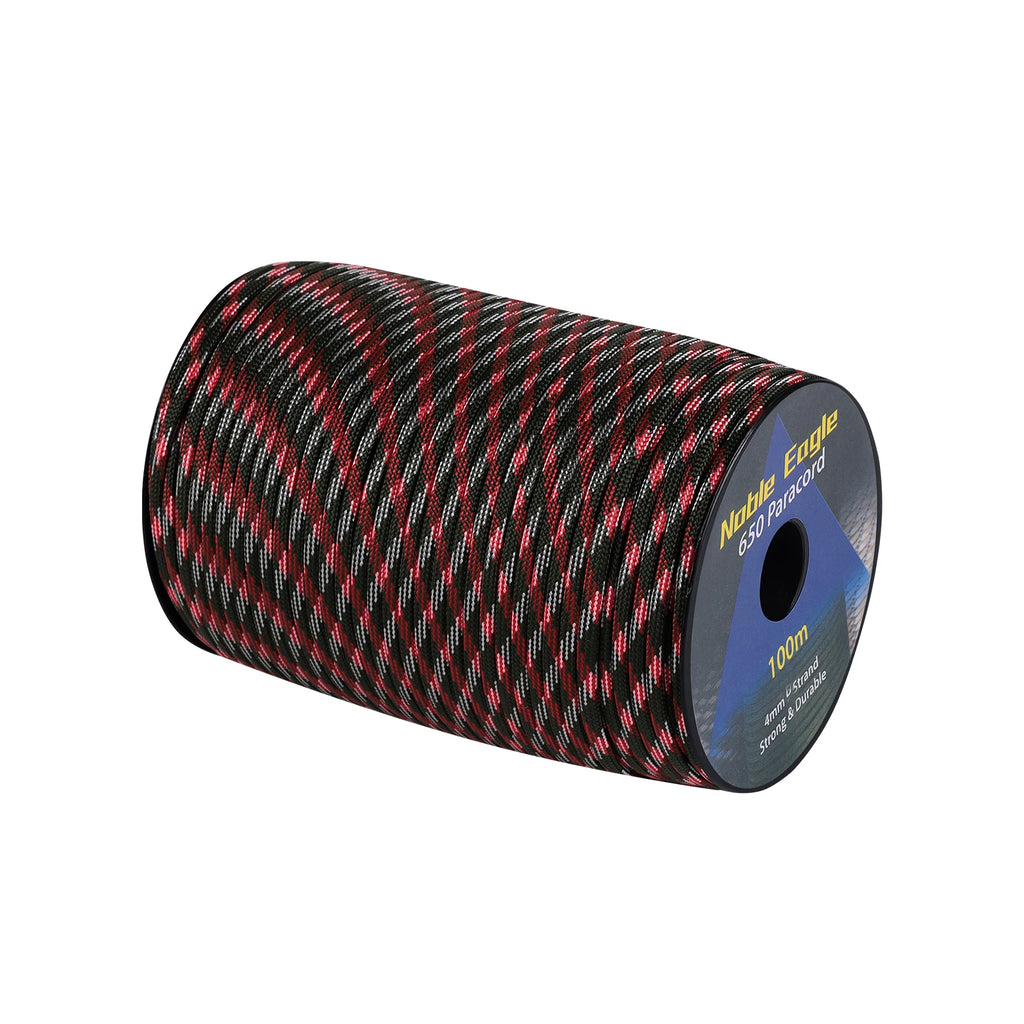 9 Strand 4mm Military Paracord 650 LB Outdoor Survival Tactical Parachute Cord 50m/100m for Camping Weaving Rope
