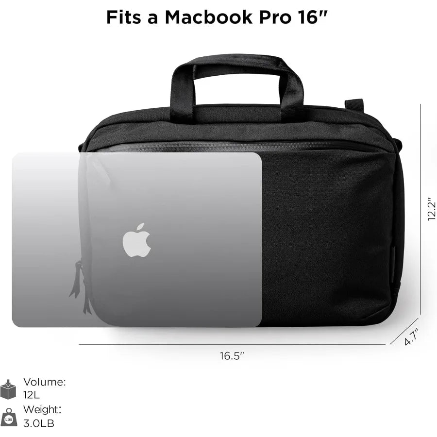 ALPAKA Elements Tech Brief Pro 12L -3-in-1 Recycled Fabric Laptop Briefcase Backpack for 16" Laptop Anti-Theft Secure with Lugg
