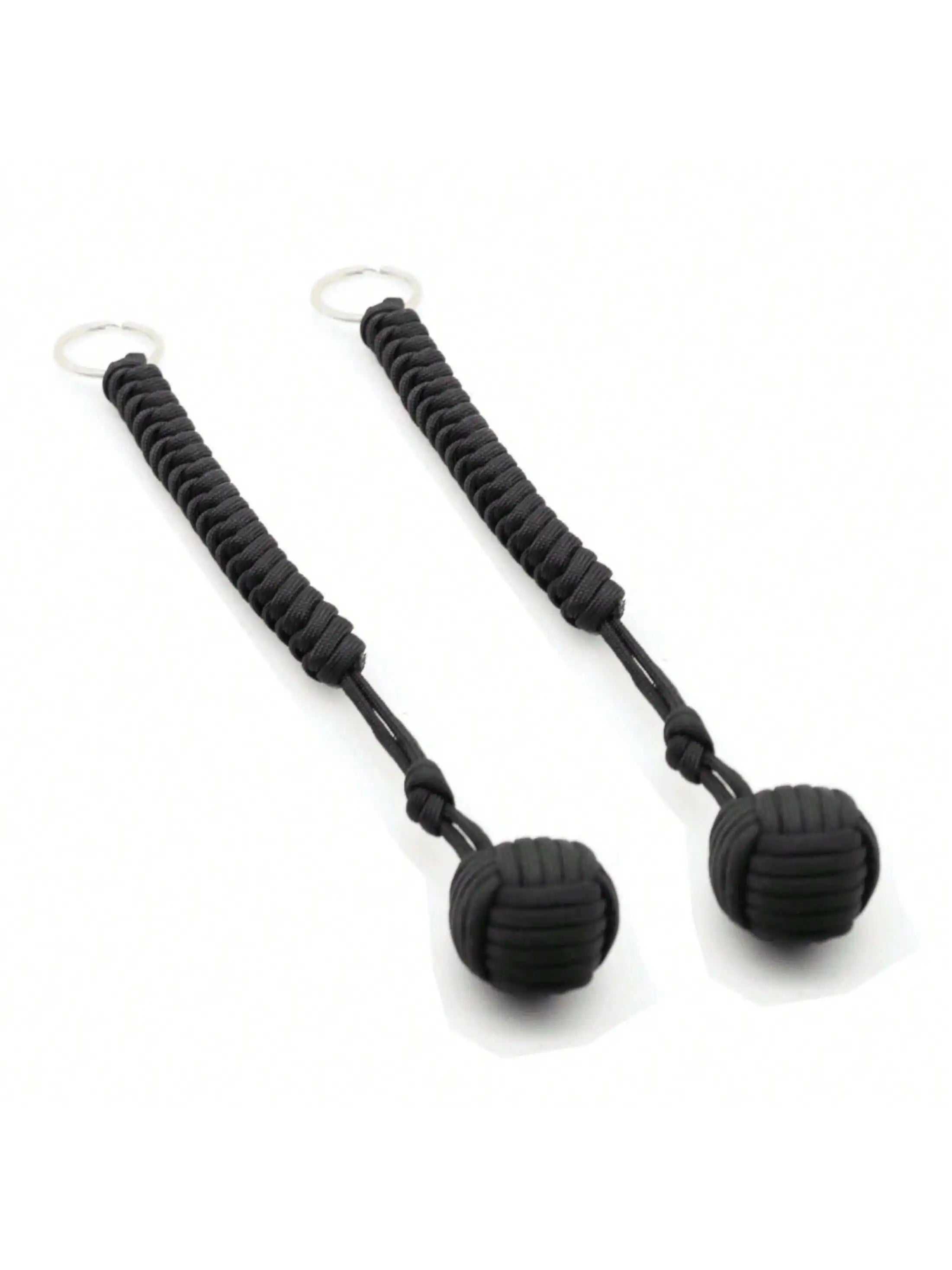 Outdoor Security Protection Black Monkey Fist Steel Ball for Girl Bearing Self Defense Lanyard Survival Key Chain Broken Windows
