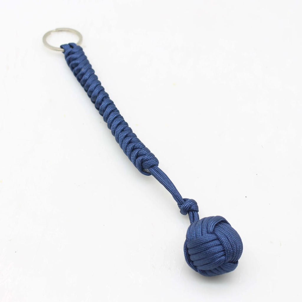 Outdoor Security Protection Black Monkey Fist Steel Ball for Girl Bearing Self Defense Lanyard Survival Key Chain Broken Windows