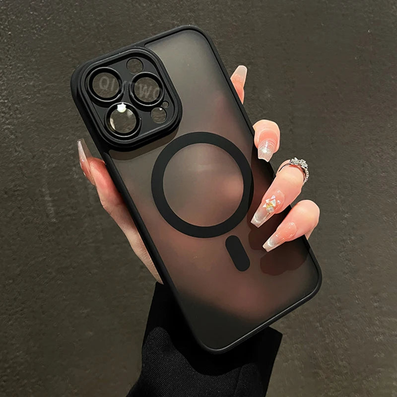 Luxury Armor For Magsafe Magnetic Wireless Charging Case For iPhone 11 12 13 14 15 16 Pro Max Plus Shockproof Hard Cover