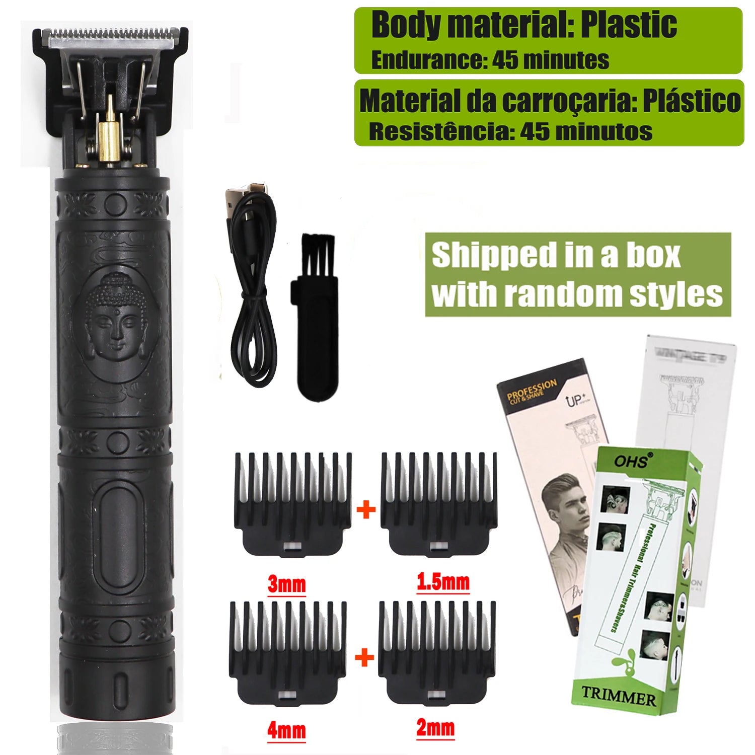 Vintage Hair Clipper USB Charging Hair Cutting Machine Electric Hair Trimmer Portable Shaver Professional Barber Boyfriend Gift