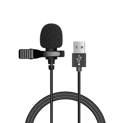 3.5mm Mini Portable Lavalier Microphone For PC Laptop Type C Lapel Clip-on Microphone For Smart Phone USB Professional Micro Mic