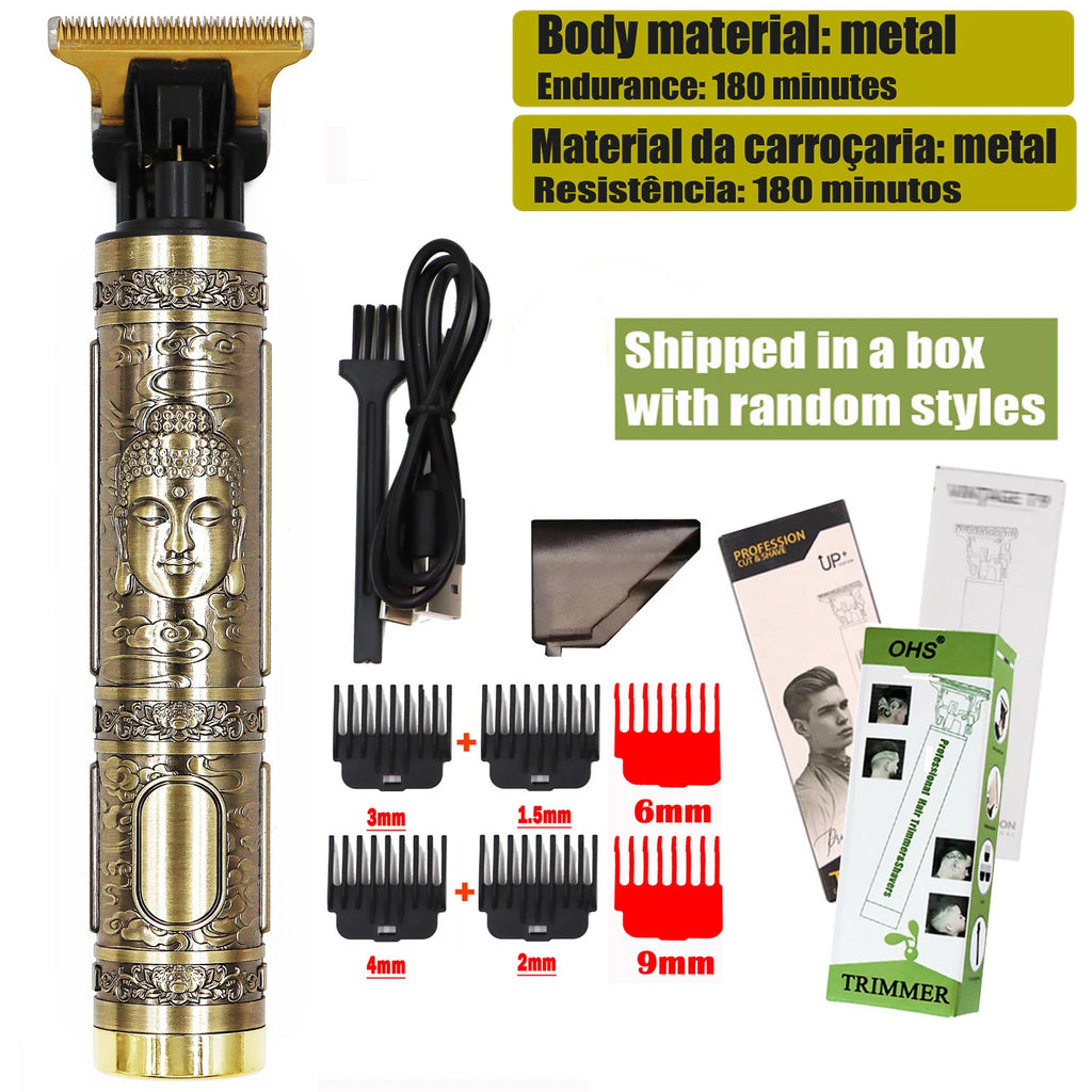 Vintage Hair Clipper USB Charging Hair Cutting Machine Electric Hair Trimmer Portable Shaver Professional Barber Boyfriend Gift