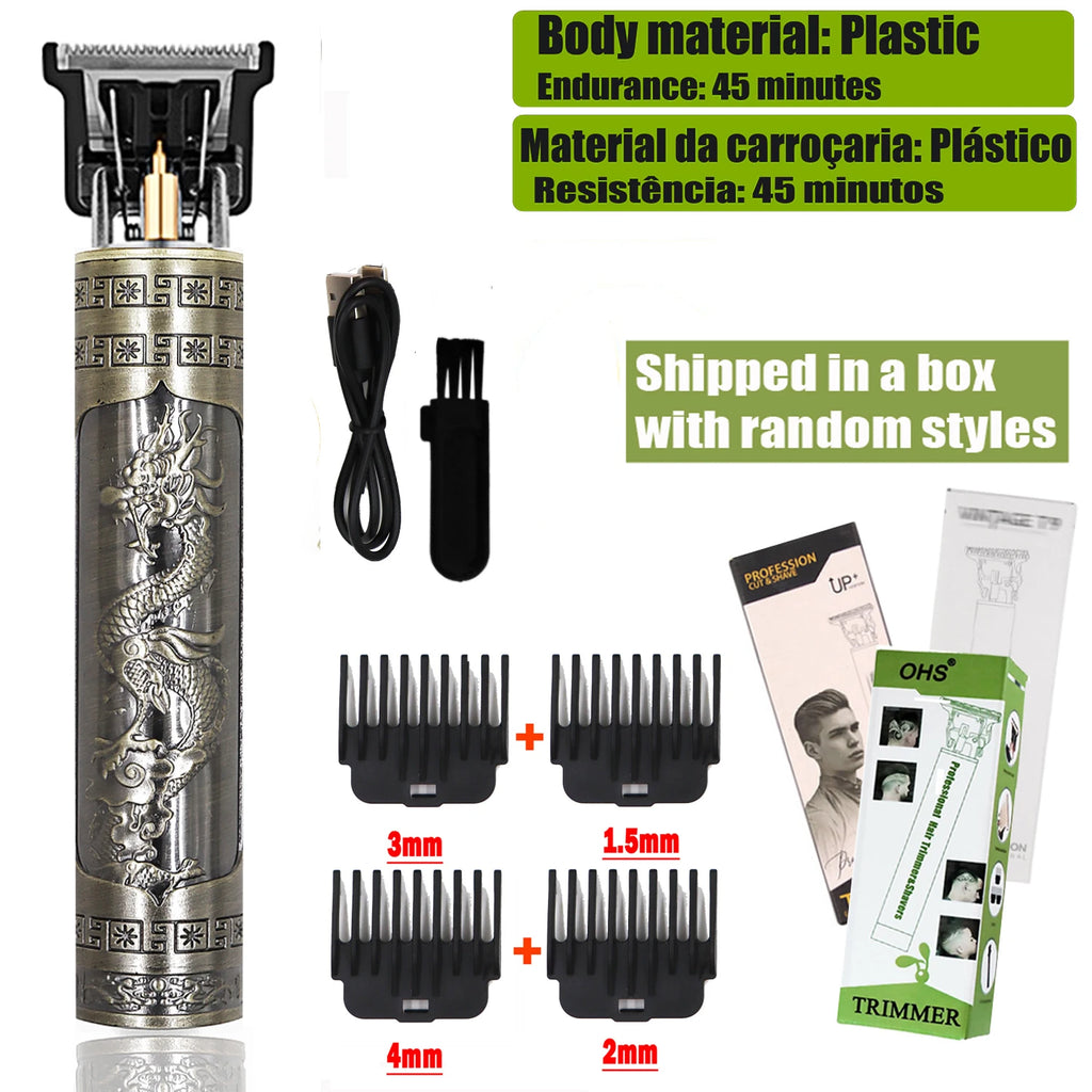 Vintage Hair Clipper USB Charging Hair Cutting Machine Electric Hair Trimmer Portable Shaver Professional Barber Boyfriend Gift