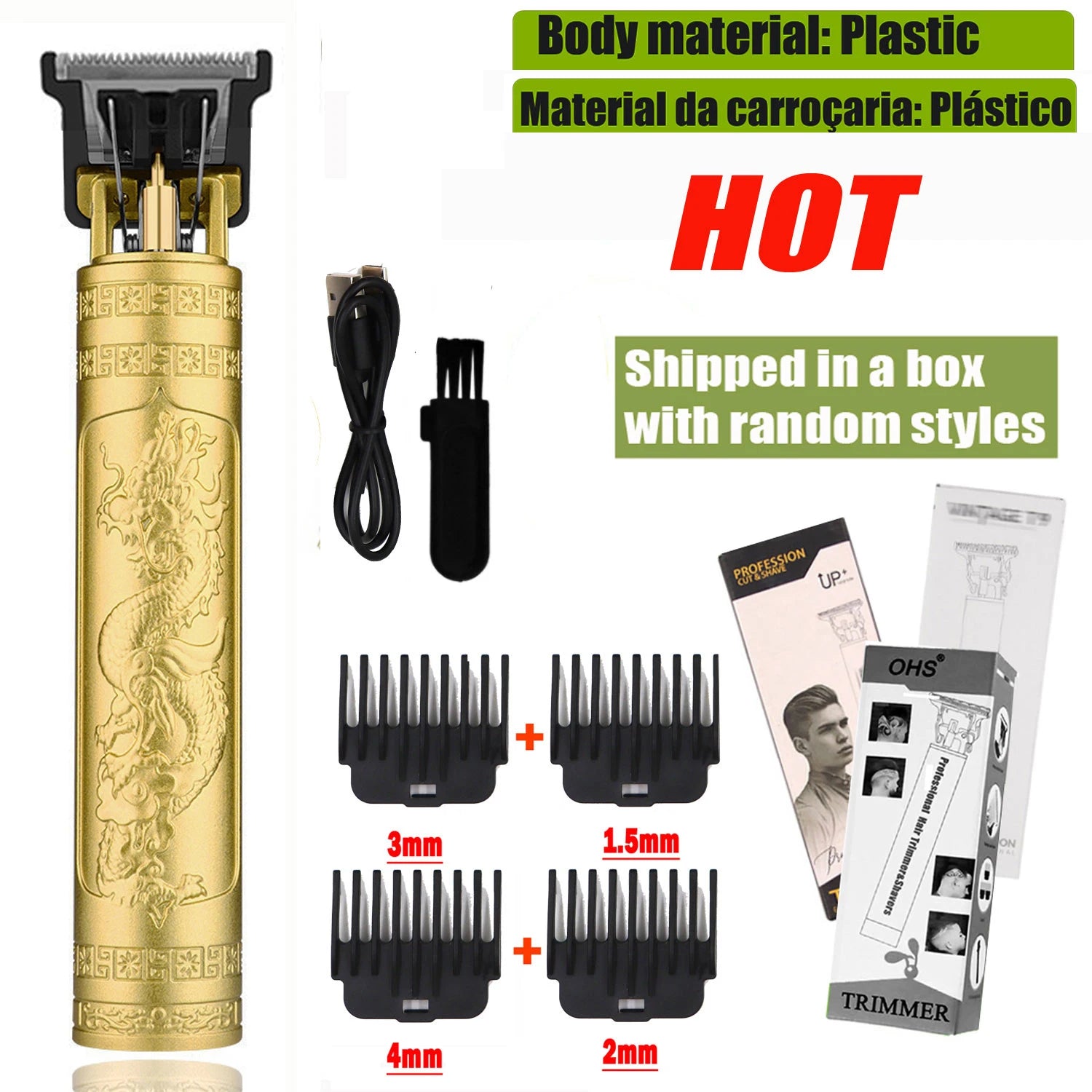 Vintage Hair Clipper USB Charging Hair Cutting Machine Electric Hair Trimmer Portable Shaver Professional Barber Boyfriend Gift