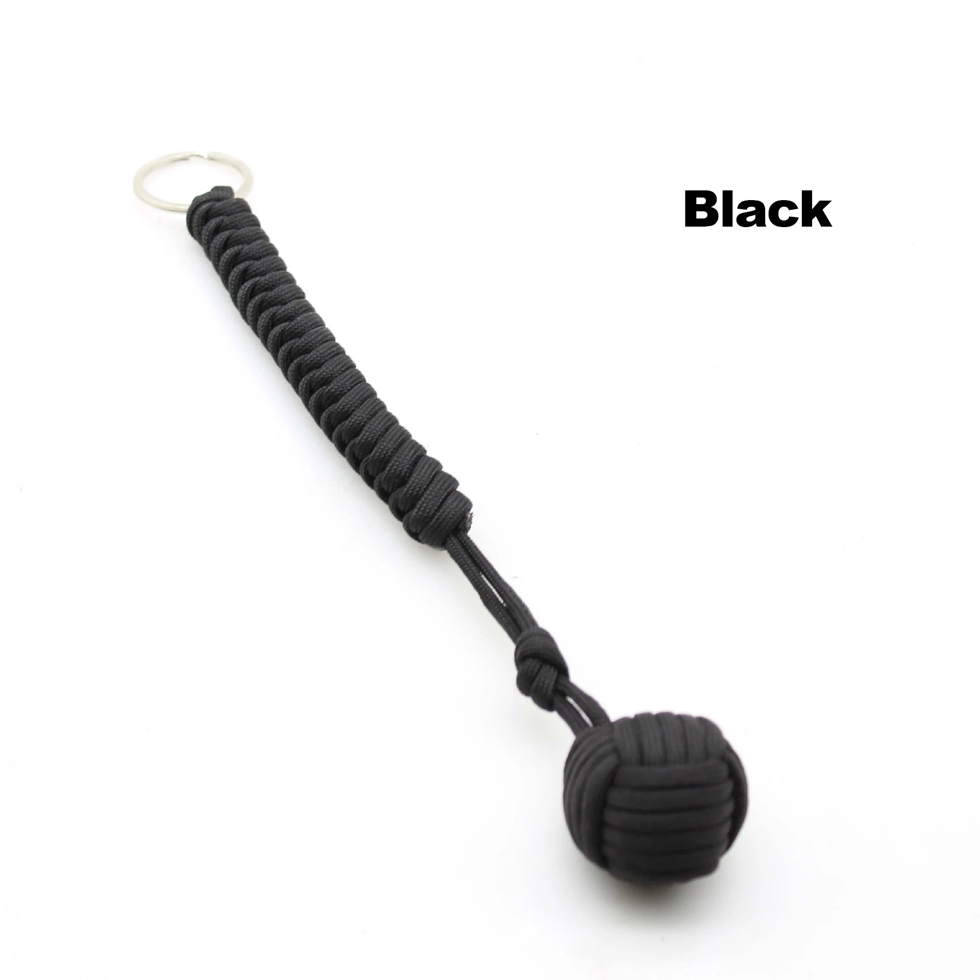 Outdoor Security Protection Black Monkey Fist Steel Ball for Girl Bearing Self Defense Lanyard Survival Key Chain Broken Windows