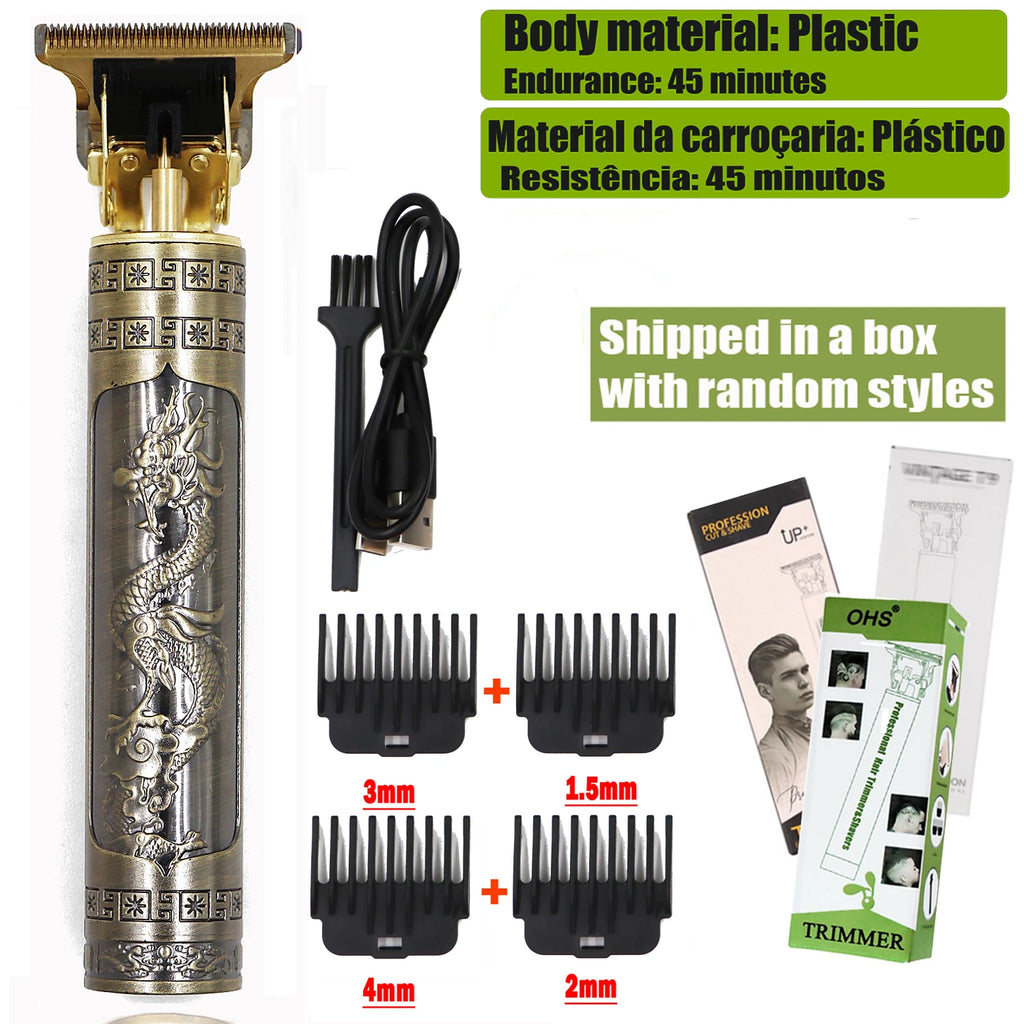 Vintage Hair Clipper USB Charging Hair Cutting Machine Electric Hair Trimmer Portable Shaver Professional Barber Boyfriend Gift