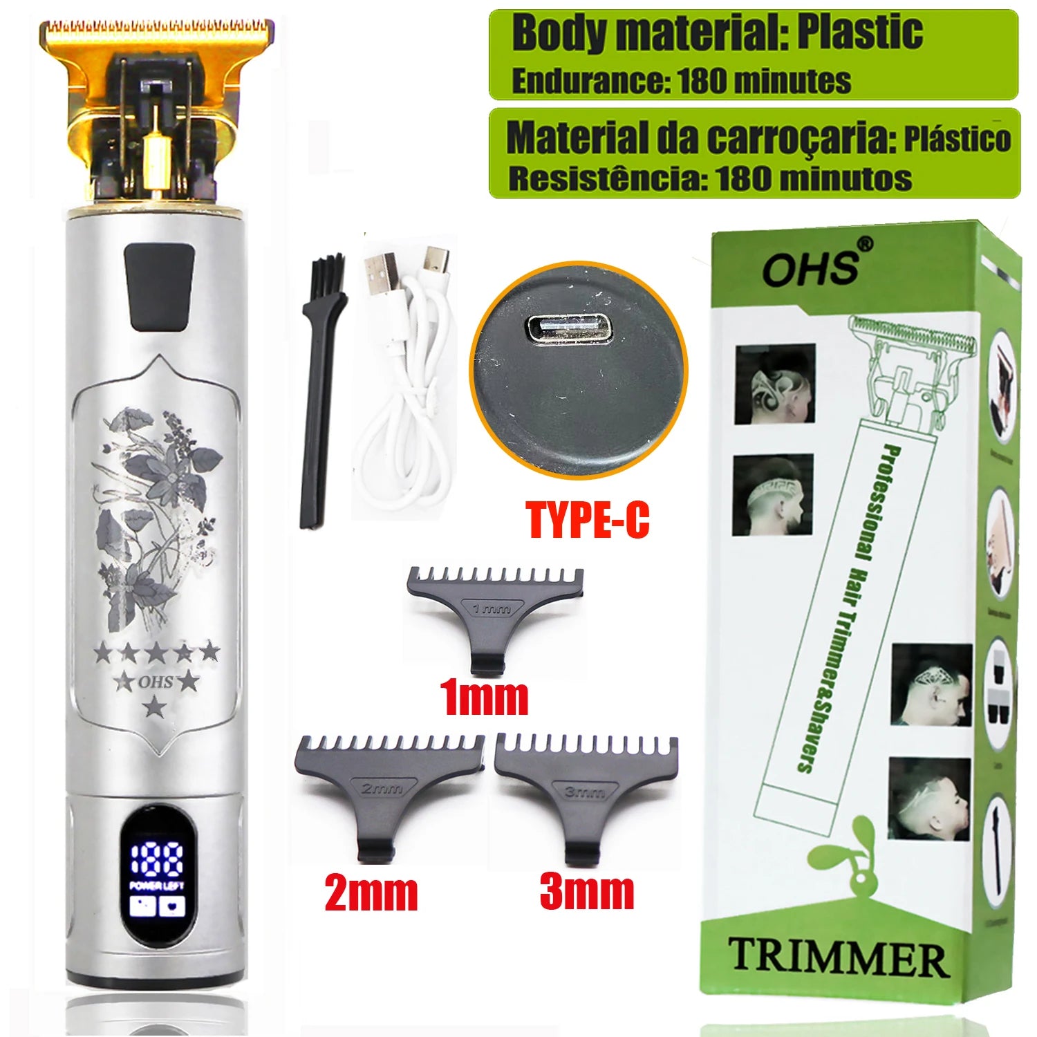 Vintage Hair Clipper USB Charging Hair Cutting Machine Electric Hair Trimmer Portable Shaver Professional Barber Boyfriend Gift