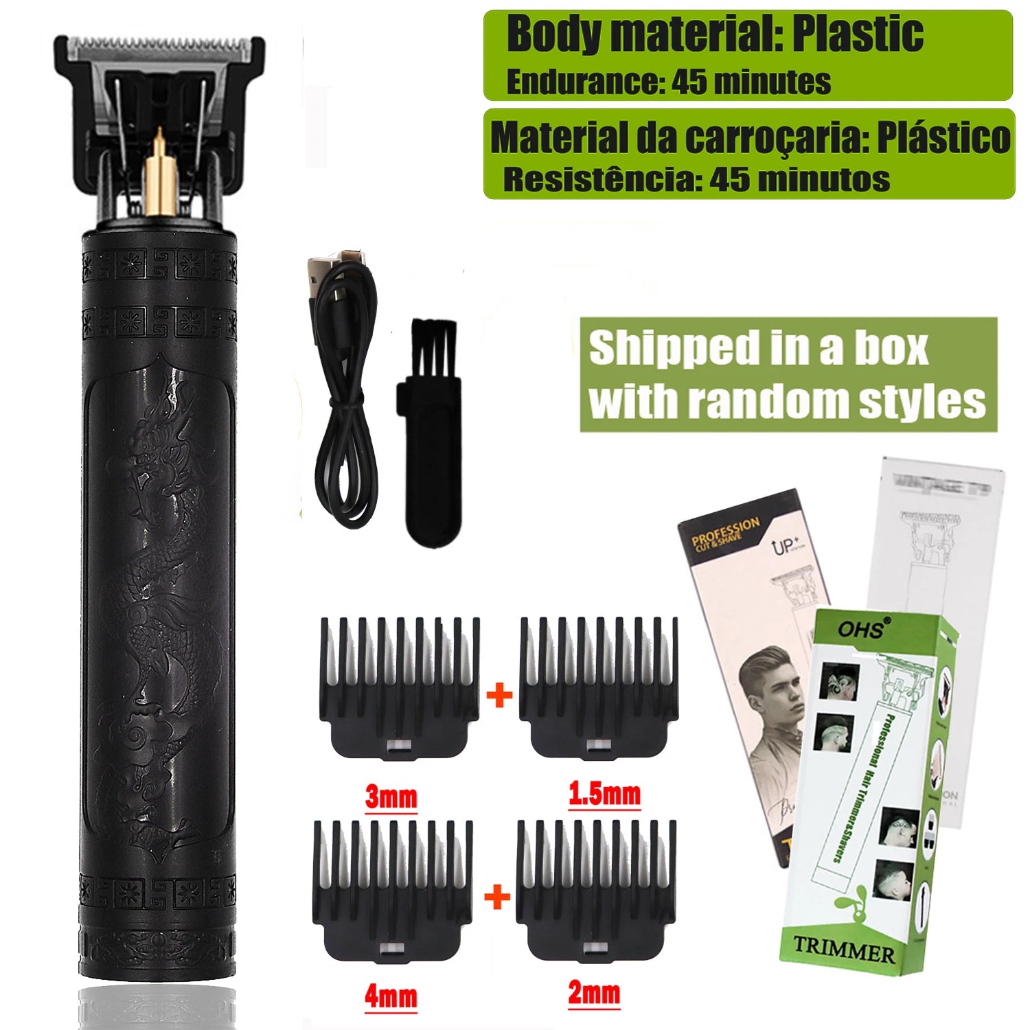 Vintage Hair Clipper USB Charging Hair Cutting Machine Electric Hair Trimmer Portable Shaver Professional Barber Boyfriend Gift
