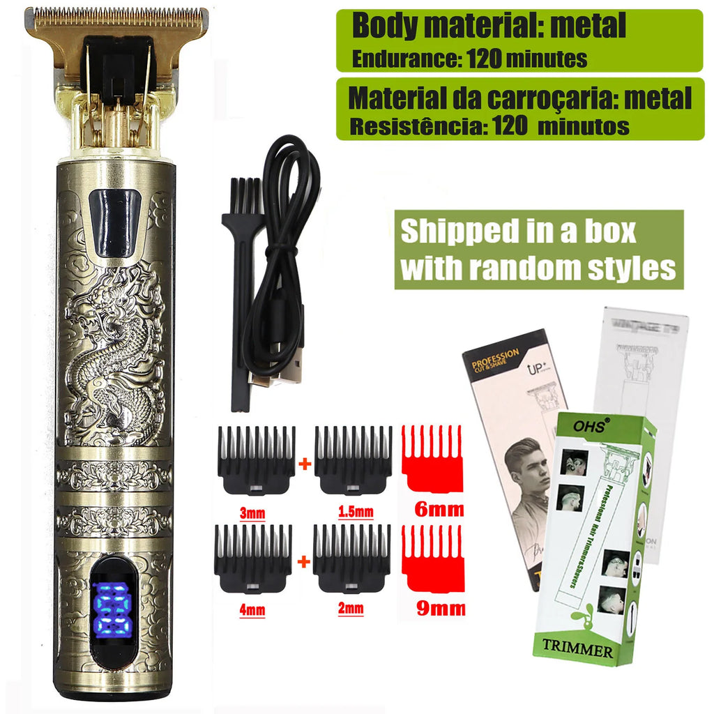 Vintage Hair Clipper USB Charging Hair Cutting Machine Electric Hair Trimmer Portable Shaver Professional Barber Boyfriend Gift