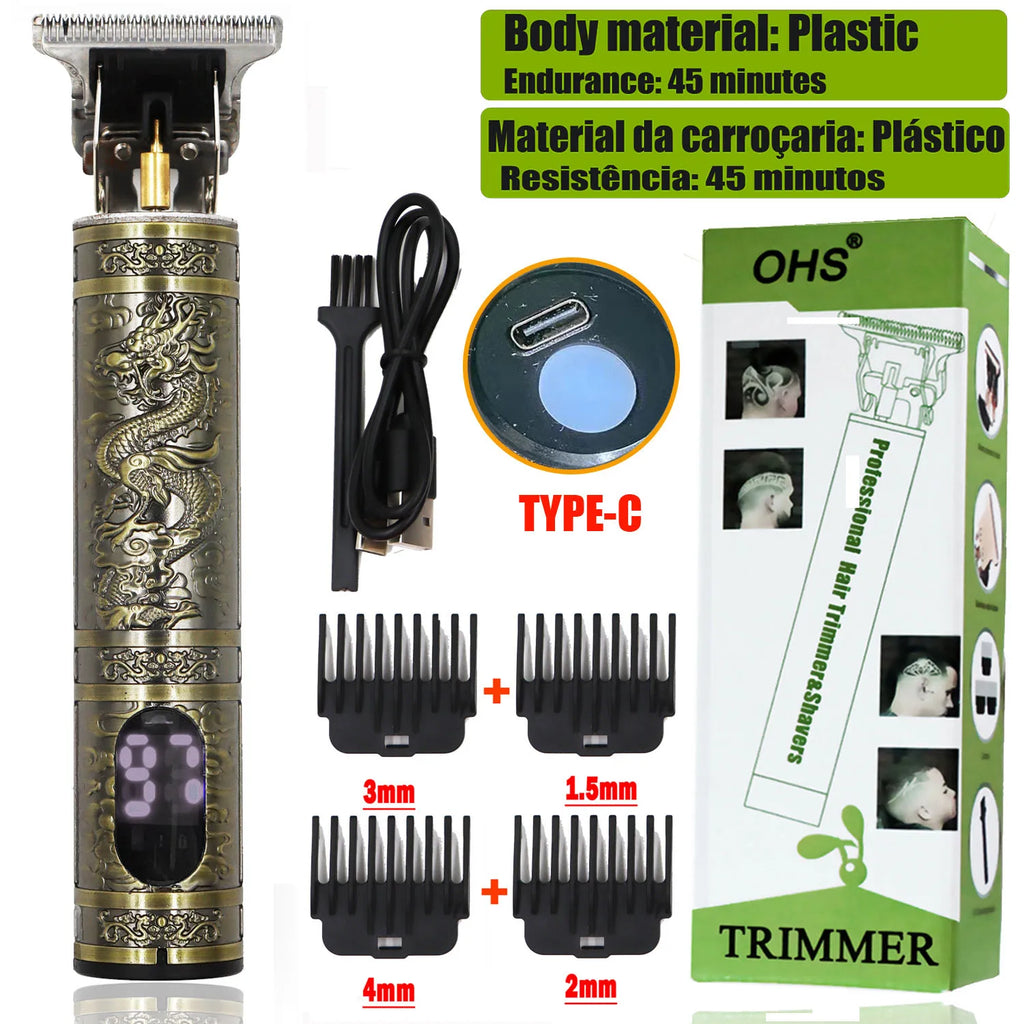 Vintage Hair Clipper USB Charging Hair Cutting Machine Electric Hair Trimmer Portable Shaver Professional Barber Boyfriend Gift