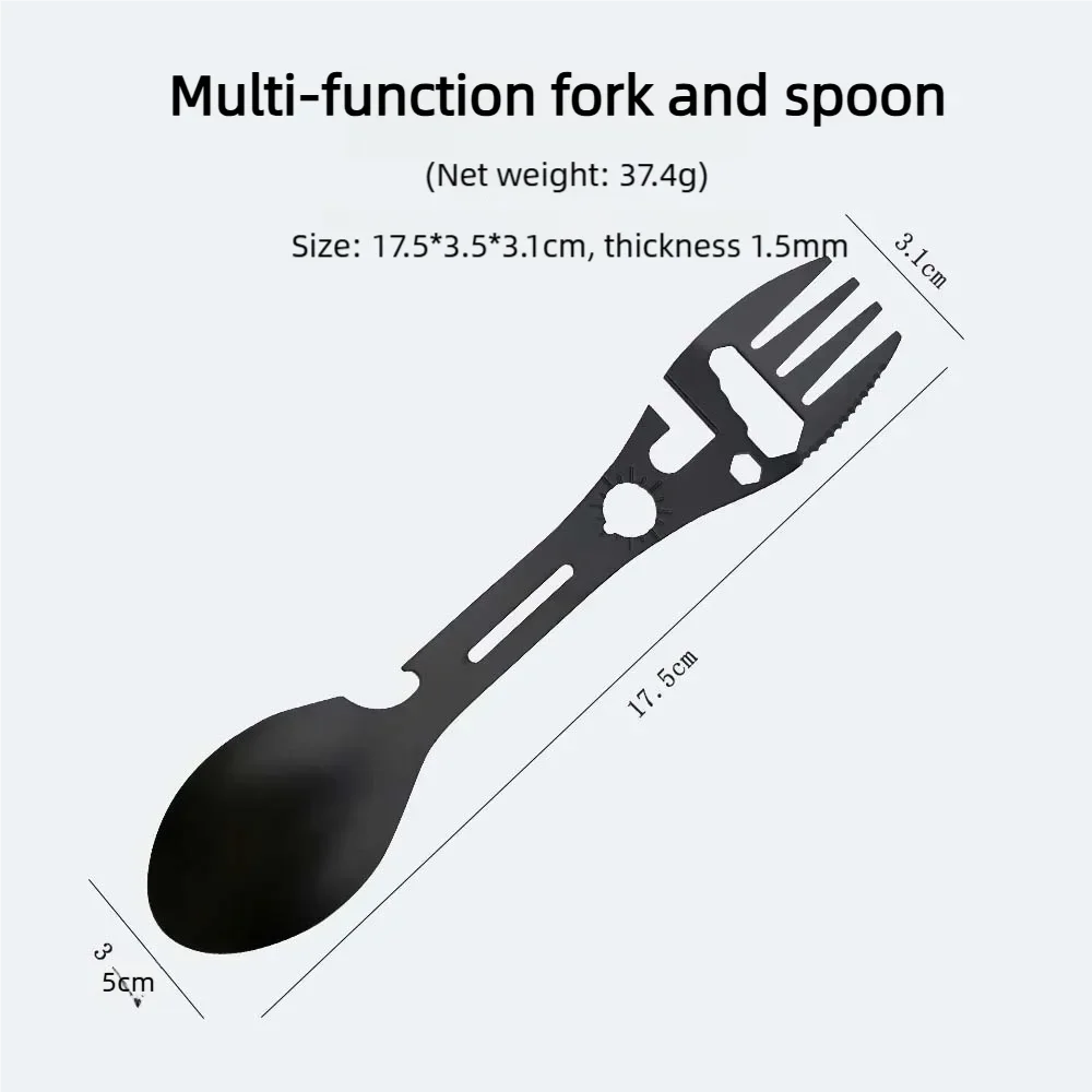 Multifunctional Whistle Knife Outdoor Camping Survival Spork Kitchen Multifunctional Wrench Bottle Opener Spoon.