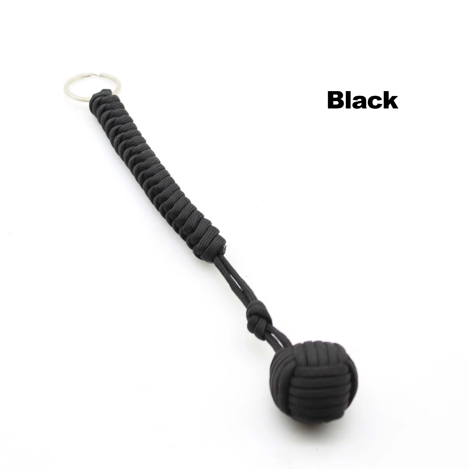 Outdoor Security Protection Black Monkey Fist Steel Ball for Girl Bearing Self Defense Lanyard Survival Key Chain Broken Windows