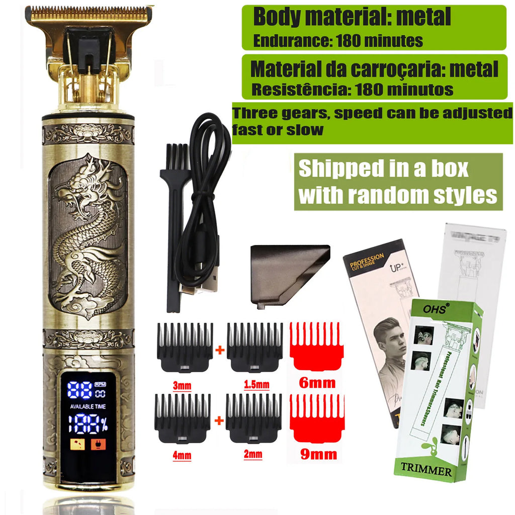 Vintage Hair Clipper USB Charging Hair Cutting Machine Electric Hair Trimmer Portable Shaver Professional Barber Boyfriend Gift